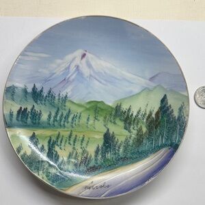 Scenic Mountain Landscape Decorative Plate